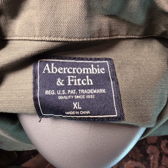 Abercrombie & Fitch Olive Military Jacket/Button Up Shirt. - Picture 4 of 5